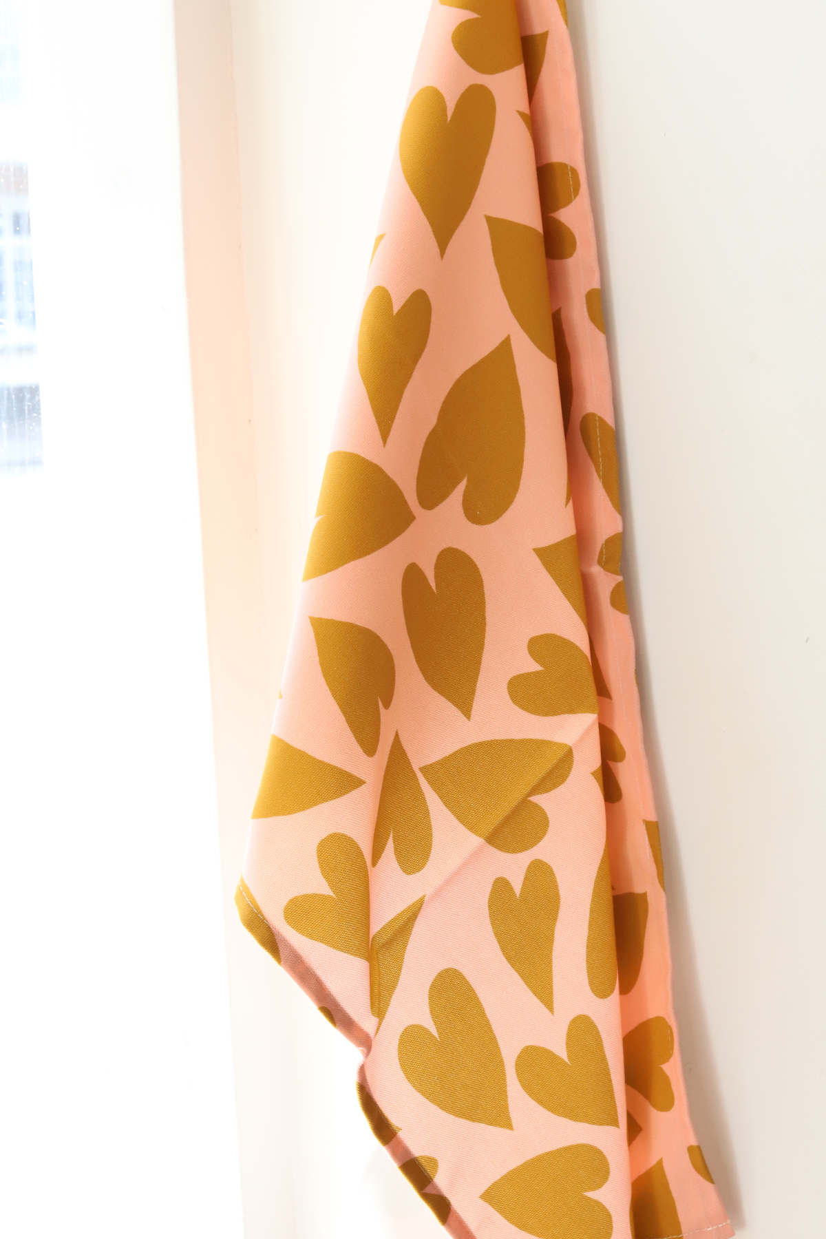 Mustard Hearts Tea Towel