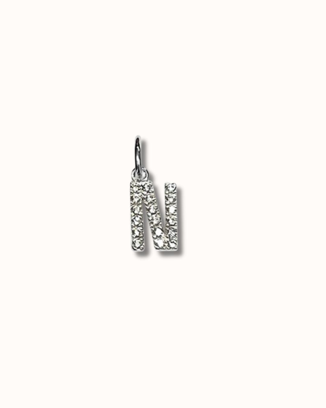 N Sparkle Letter Charm