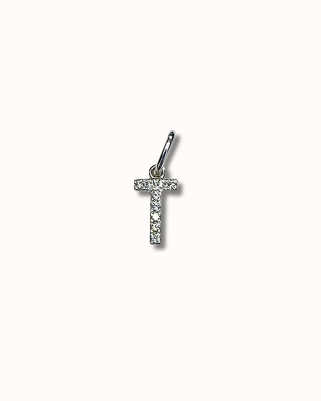 T Sparkle Letter Charm