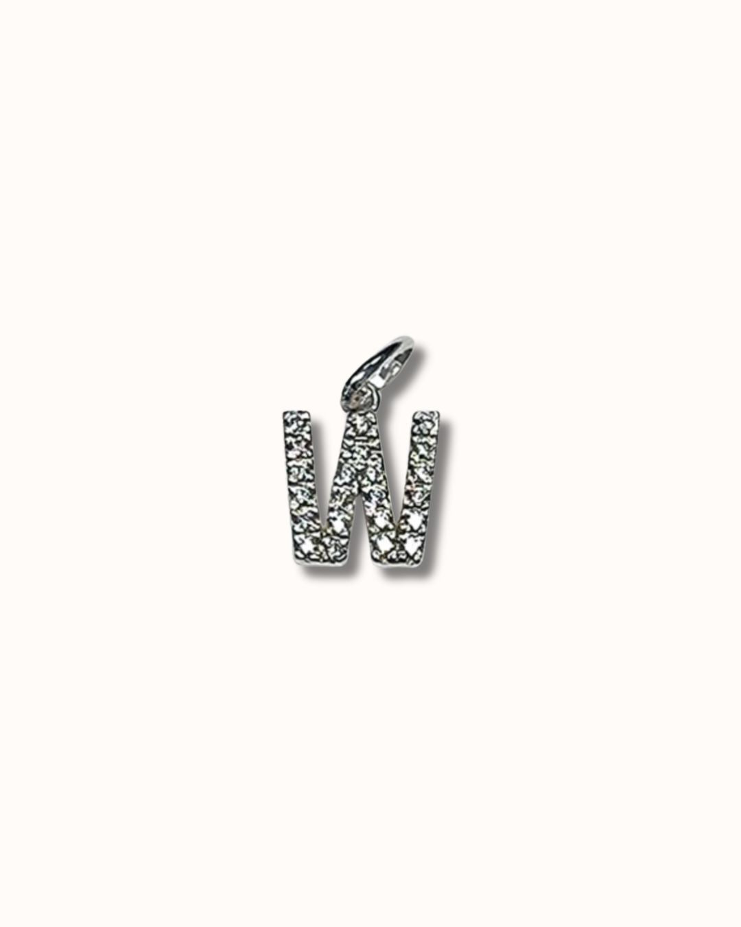 W Sparkle Letter Charm