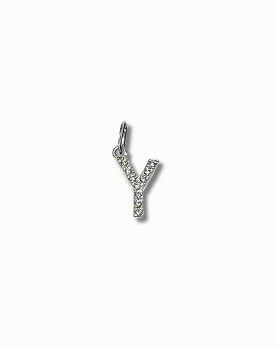 Y Sparkle Letter Charm