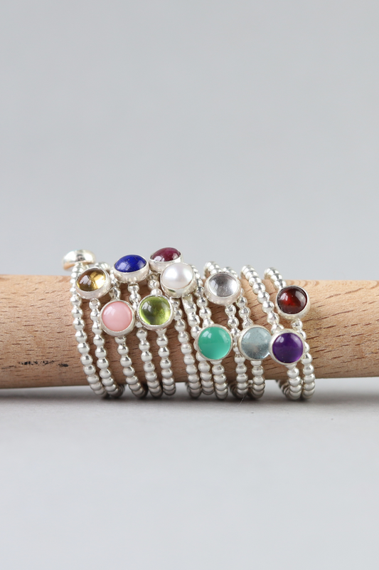 Birth Stone Stacking Ring