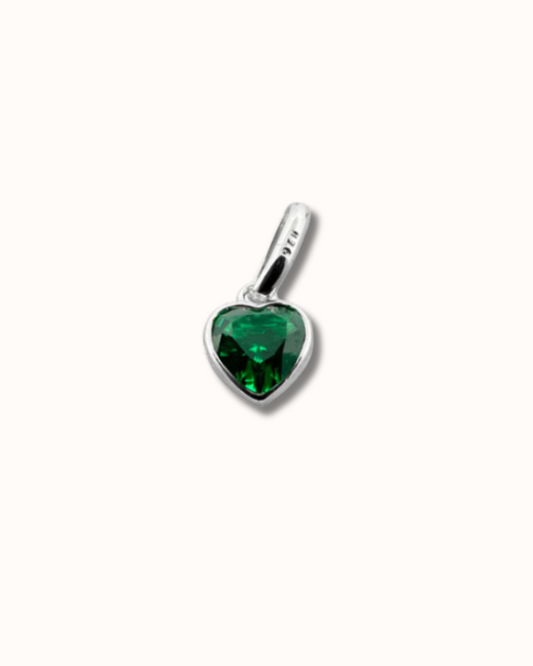 May Heart Birthstone Charm