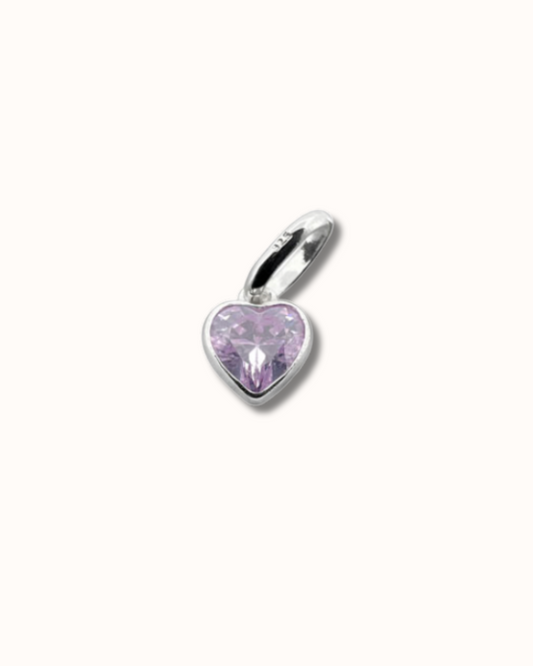 June Heart Birthstone Charm