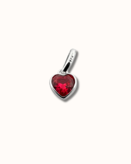 July Heart Birthstone Charm