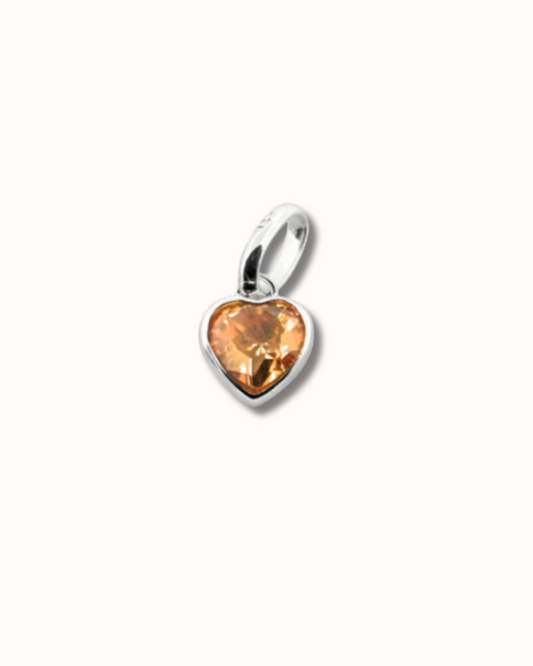 November Heart Birthstone Charm