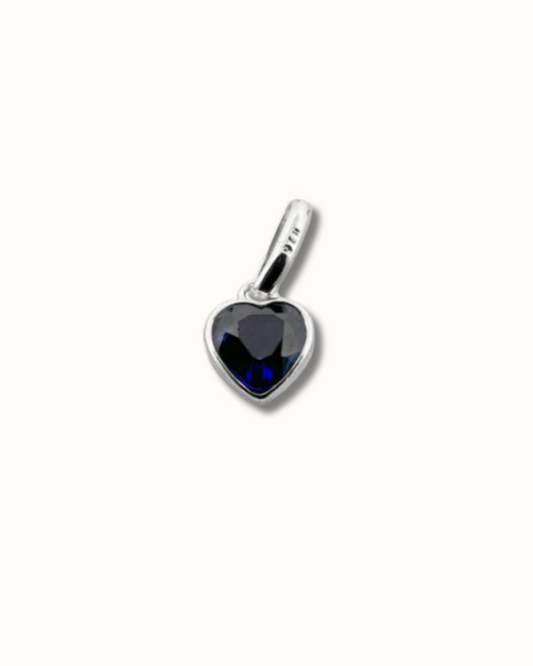 December Heart Birthstone Charm