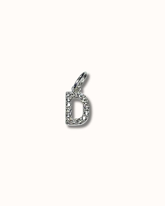 D Sparkle Letter Charm