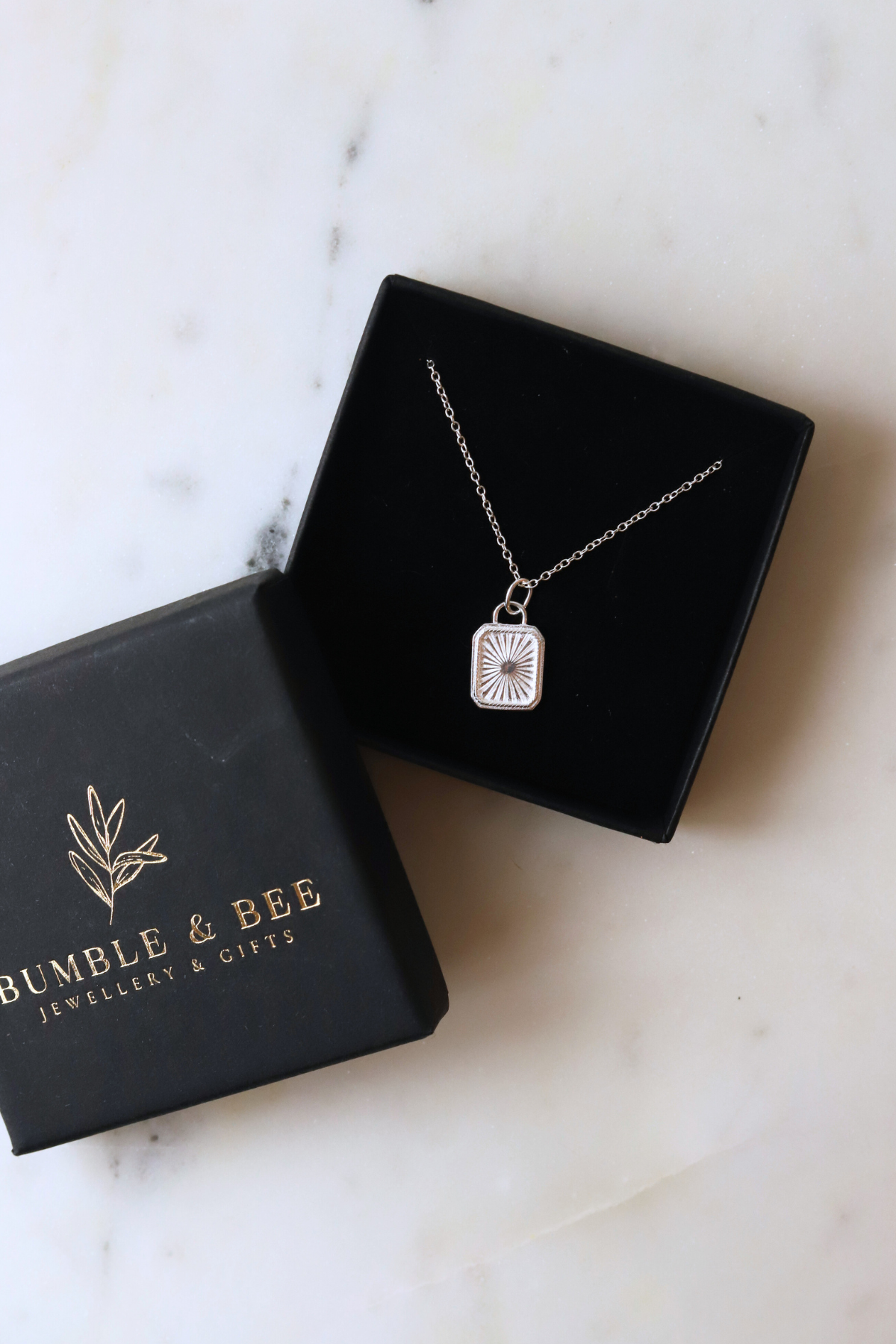 Rectangle Star Burst Necklace