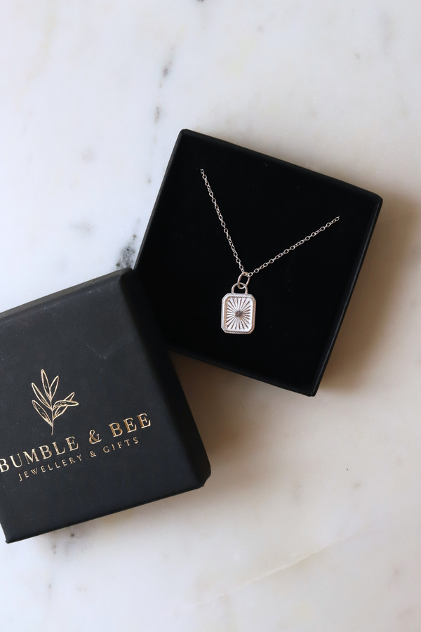 Rectangle Star Burst Necklace