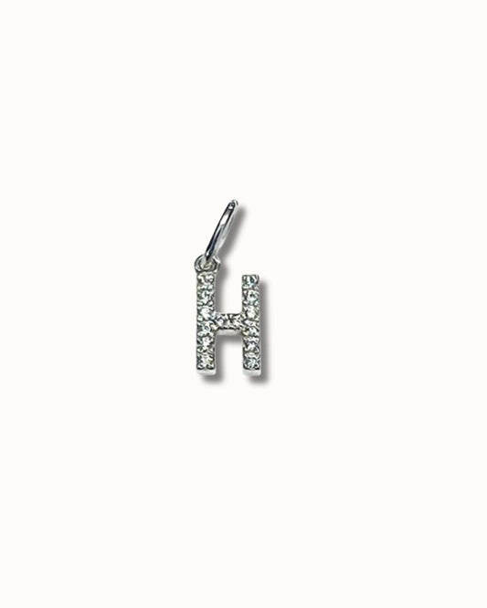 H Sparkle Letter Charm