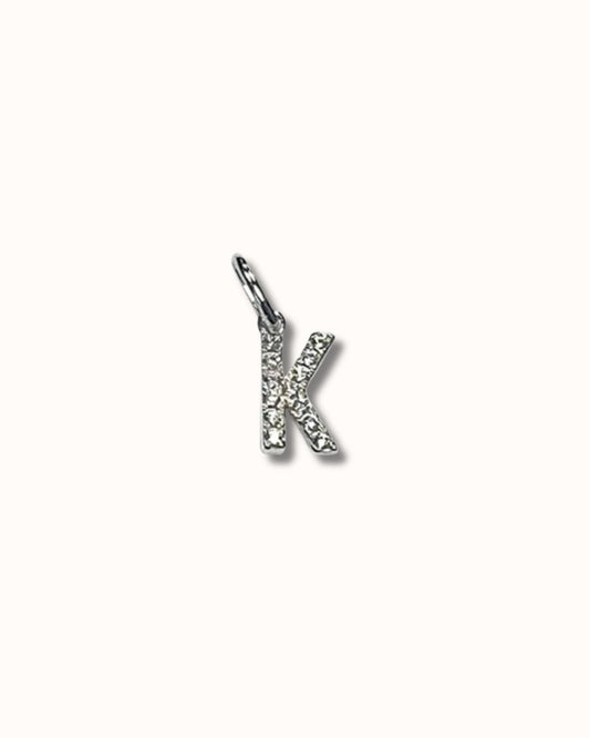 K Sparkle Letter Charm