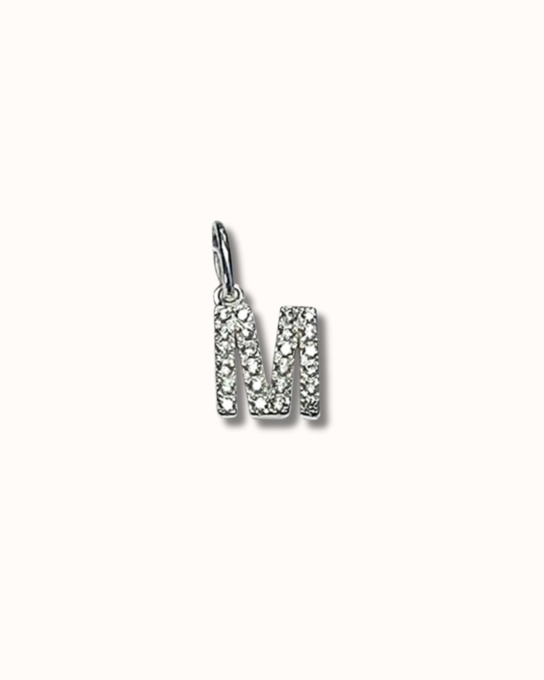 M Sparkle Letter Charm