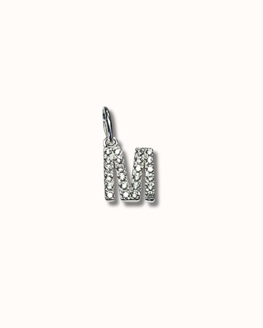 M Sparkle Letter Charm