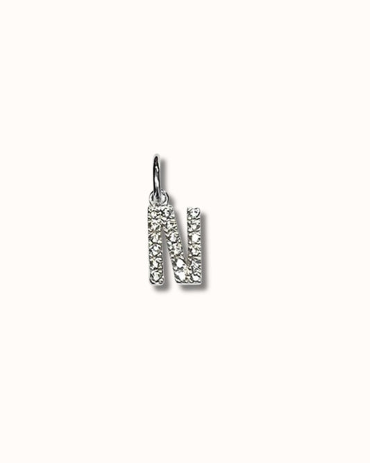 N Sparkle Letter Charm