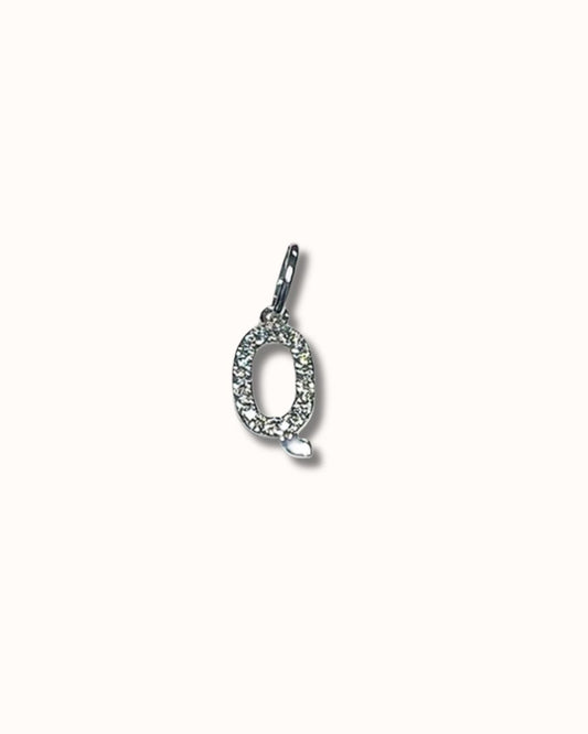 Q Sparkle Letter Charm