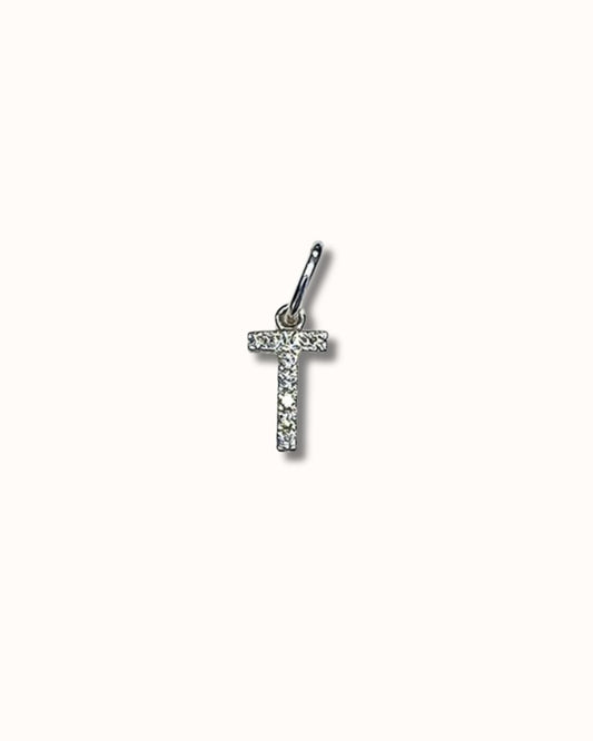T Sparkle Letter Charm