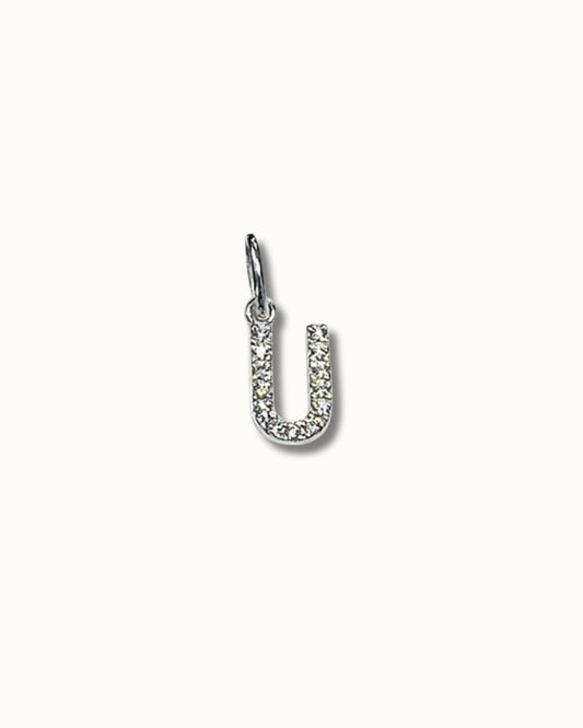 U Sparkle Letter Charm