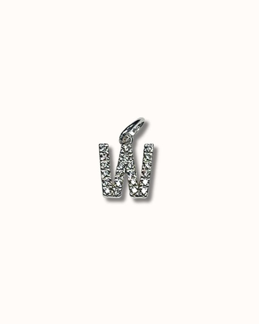 W Sparkle Letter Charm