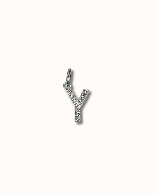 Y Sparkle Letter Charm