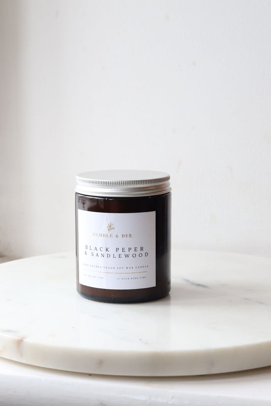 Black Pepper Sandalwood Medium Candle