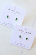 Crystal Studs Emerald Green