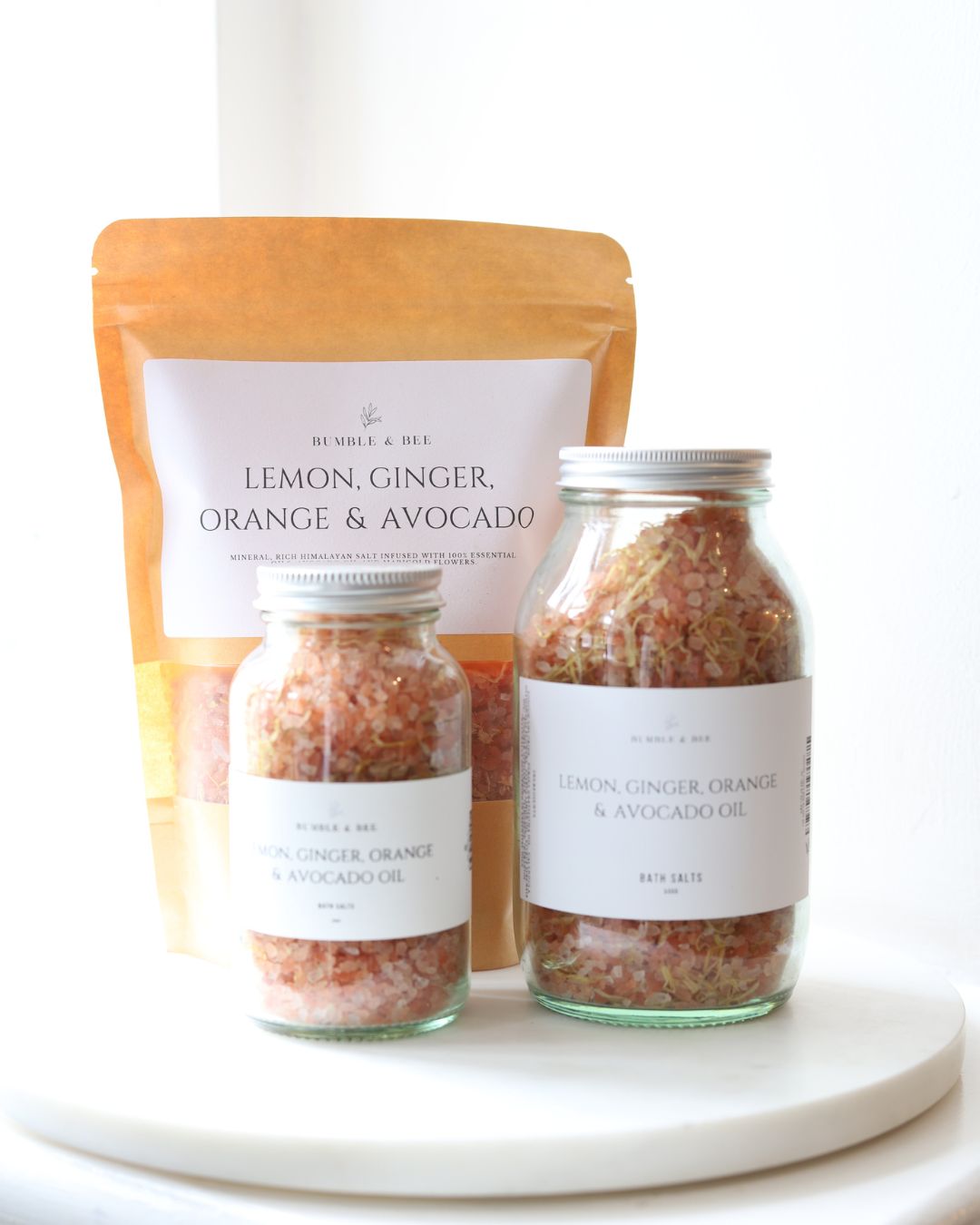 Lemon, Ginger, Orange & Avocado Oil Oil Bath Salts