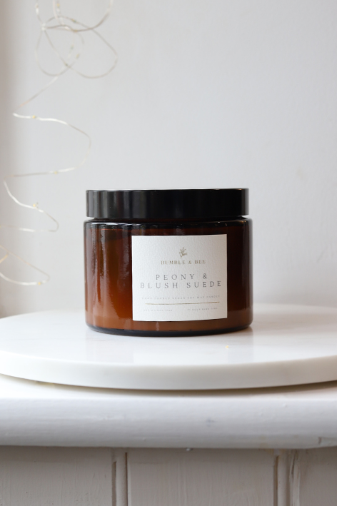 Peony & Blush Suede Giant Candle