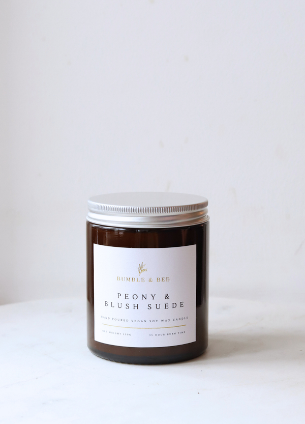 Peony & Blush Suede Medium Candle