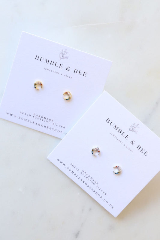 Rainbow Moon Studs