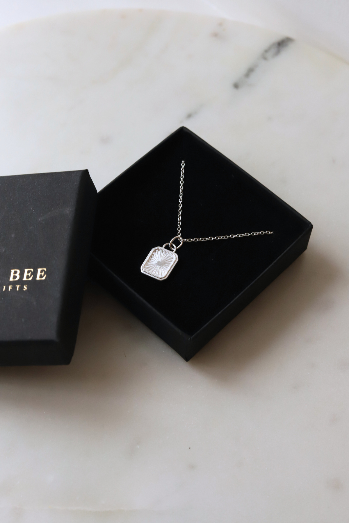 Rectangle Star Burst Necklace