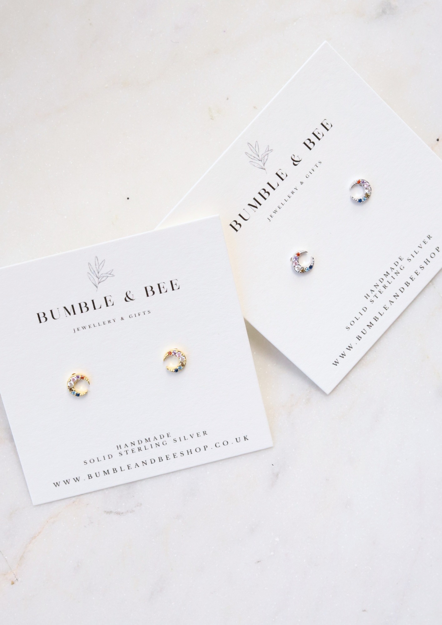 Rainbow Moon Studs