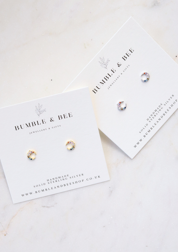 Rainbow Moon Studs