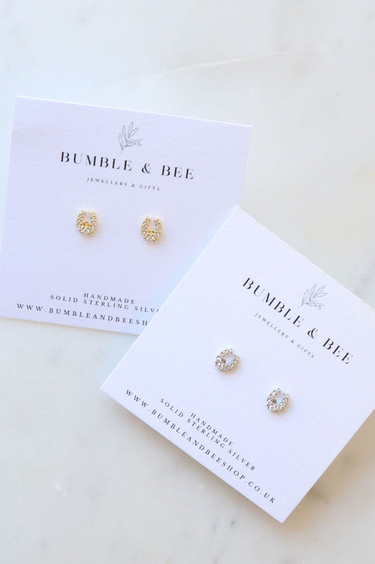 Sparkle Horseshoe Studs