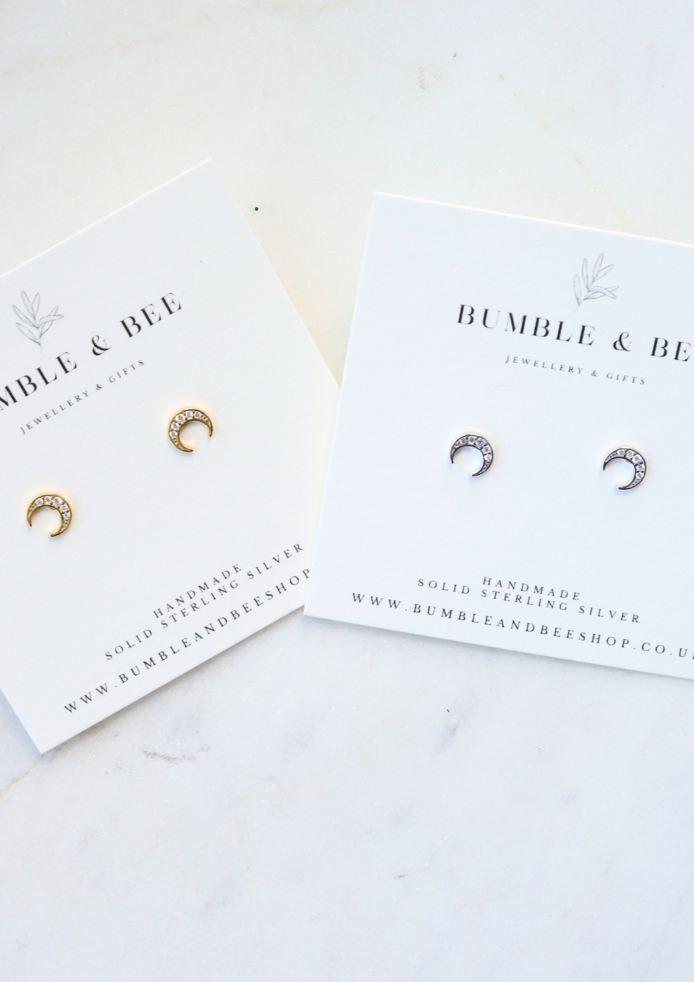 Sparkle Moon Studs