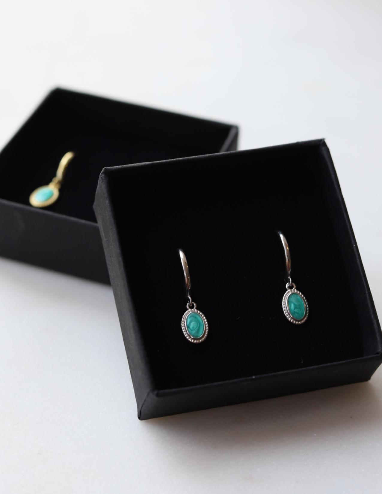 Turquoise Stone Huggies
